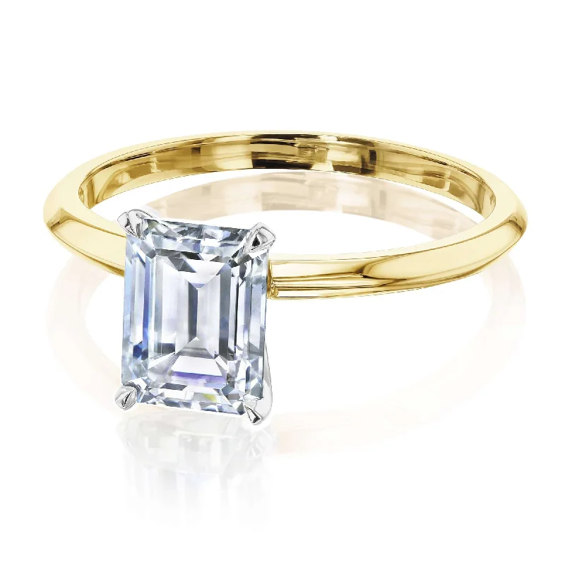 Shop Stylish Jewelry Now And Save Big 1.75ct Emerald Moissanite Solitaire Ring