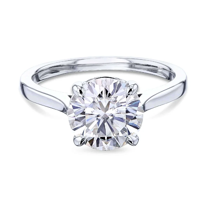 Timeless Elegance At Unbelievable Discounts 1.9ct Round Forever One Moissanite Solitaire Ring