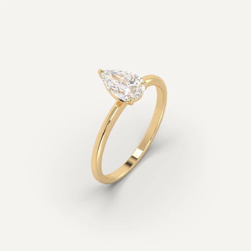 Stunning Jewelry At A Fraction Of The Price 1 carat Pear Cut Diamond Ring