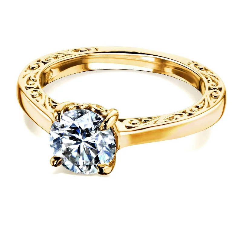 Don't Miss These Dazzling Jewelry Discounts 1ct Moissanite Solitaire Filigree Engraved Ring Don't Miss These Dazzling Jewelry Discounts 1ct Moissanite Solitaire Filigree Engraved Ring