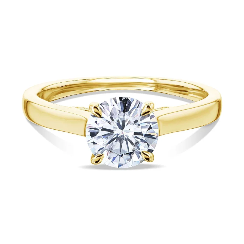 Stunning Jewelry At Even More Stunning Prices 1ct Round Moissanite Volutes W-Head Ring Stunning Jewelry At Even More Stunning Prices 1ct Round Moissanite Volutes W-Head Ring