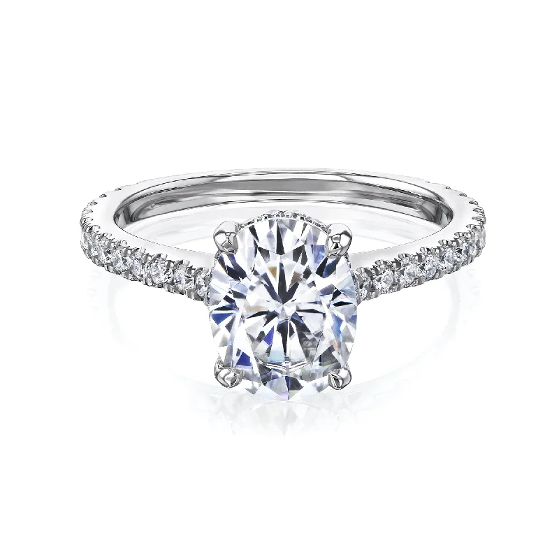 Huge Savings On Timeless Jewelry Collections 2.1ct Oval Moissanite Drop Halo Ring