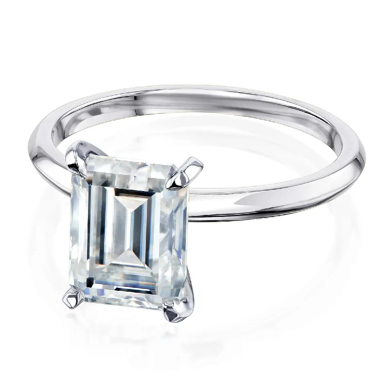 Seasonal Jewelry Sale – Upgrade Your Style Today 2.5ct Emerald Forever One Moissanite Solitaire Ring Seasonal Jewelry Sale – Upgrade Your Style Today 2.5ct Emerald Forever One Moissanite Solitaire Ring