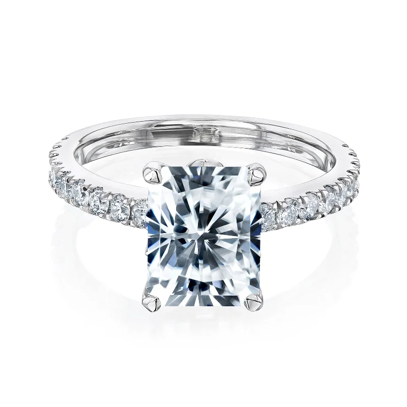 Grab Stylish Jewelry Before The Sale Ends 2.7ct Radiant Moissanite Tulip Head Ring Grab Stylish Jewelry Before The Sale Ends 2.7ct Radiant Moissanite Tulip Head Ring