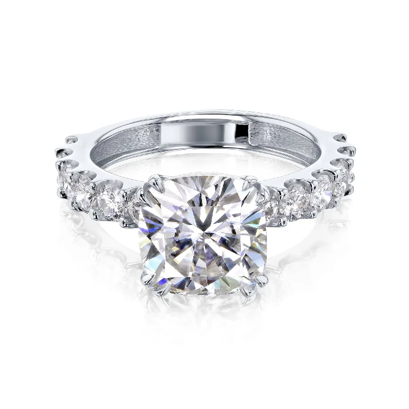 The Perfect Jewelry Piece At The Perfect Price Lorraine 2.8ct Cushion Shared U-Prong Ring The Perfect Jewelry Piece At The Perfect Price Lorraine 2.8ct Cushion Shared U-Prong Ring