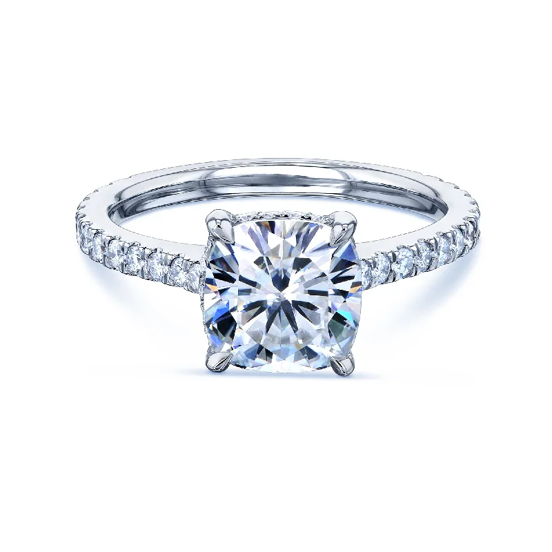 Shop Jewelry That Shines Without The High Price 2ct Cushion Moissanite Drop Halo Ring Shop Jewelry That Shines Without The High Price 2ct Cushion Moissanite Drop Halo Ring