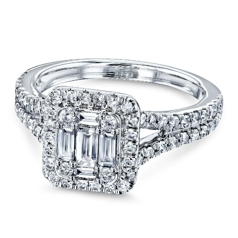 Get The Jewelry You Love At A Price You Love Rectangular Cluster Baguette Diamond Halo Split Shank Ring Get The Jewelry You Love At A Price You Love Rectangular Cluster Baguette Diamond Halo Split Shank Ring