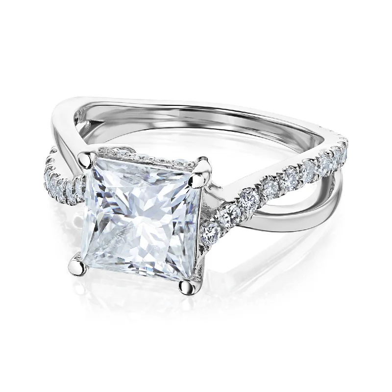 Limited-Stock Jewelry Sale – Once It's Gone, It's Gone Ribbon Ring - Princess Forever One Moissanite & Diamond Limited-Stock Jewelry Sale – Once It's Gone, It's Gone Ribbon Ring - Princess Forever One Moissanite & Diamond