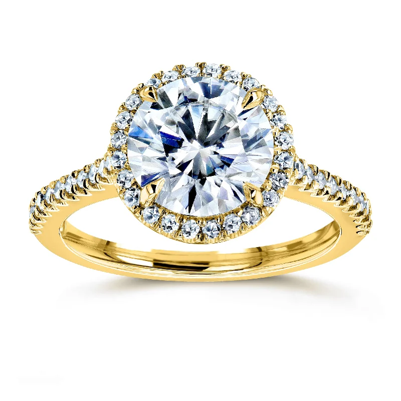 Last Chance To Shop High-End Jewelry At Markdown Prices Round Brilliant Kobelli Moissanite and Diamond Halo Engagement Ring 2 1/6 CTW 14k Yellow Gold Last Chance To Shop High-End Jewelry At Markdown Prices Round Brilliant Kobelli Moissanite and Diamond Halo Engagement Ring 2 1/6 CTW 14k Yellow Gold