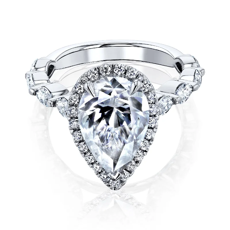 Flash Sale On Stunning Jewelry – Don't Miss Out The Cristina Pear Moissanite & Diamond Engagement Ring Flash Sale On Stunning Jewelry – Don't Miss Out The Cristina Pear Moissanite & Diamond Engagement Ring