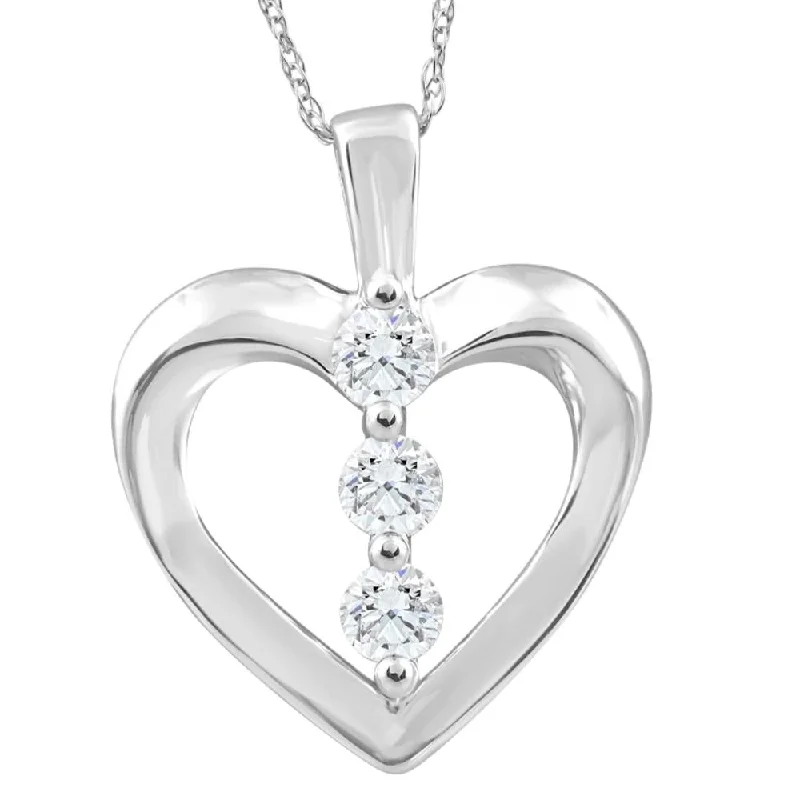 Fashion-Forward Jewelry At Incredible Prices 10K White Gold 1/3Ct T.W. Round Natural Diamond Heart Pendant Necklace Fashion-Forward Jewelry At Incredible Prices 10K White Gold 1/3Ct T.W. Round Natural Diamond Heart Pendant Necklace