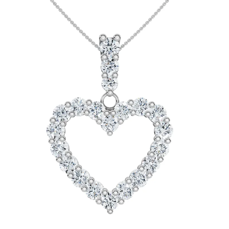Sparkle More For Less – Jewelry Sale Happening Now 2Ct Diamond Heart Penant 14k Gold Lab Grown Women's Necklace 18" Sparkle More For Less – Jewelry Sale Happening Now 2Ct Diamond Heart Penant 14k Gold Lab Grown Women's Necklace 18"