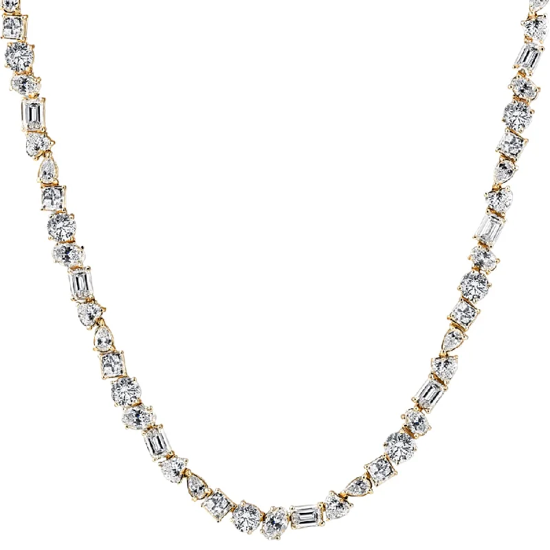 Jewelry Clearance Sale – Final Reductions 45Ct Fancy Diamond Multi Shape Tennis Necklace 14k Gold Lab Grown Jewelry Clearance Sale – Final Reductions 45Ct Fancy Diamond Multi Shape Tennis Necklace 14k Gold Lab Grown