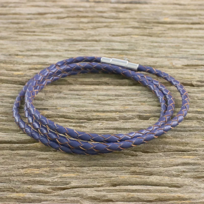 Premium Jewelry Now Available At Special Discounts Blue Charm Leather Wrap Bracelet in Blue (23 in.) from Thailand Premium Jewelry Now Available At Special Discounts Blue Charm Leather Wrap Bracelet in Blue (23 in.) from Thailand