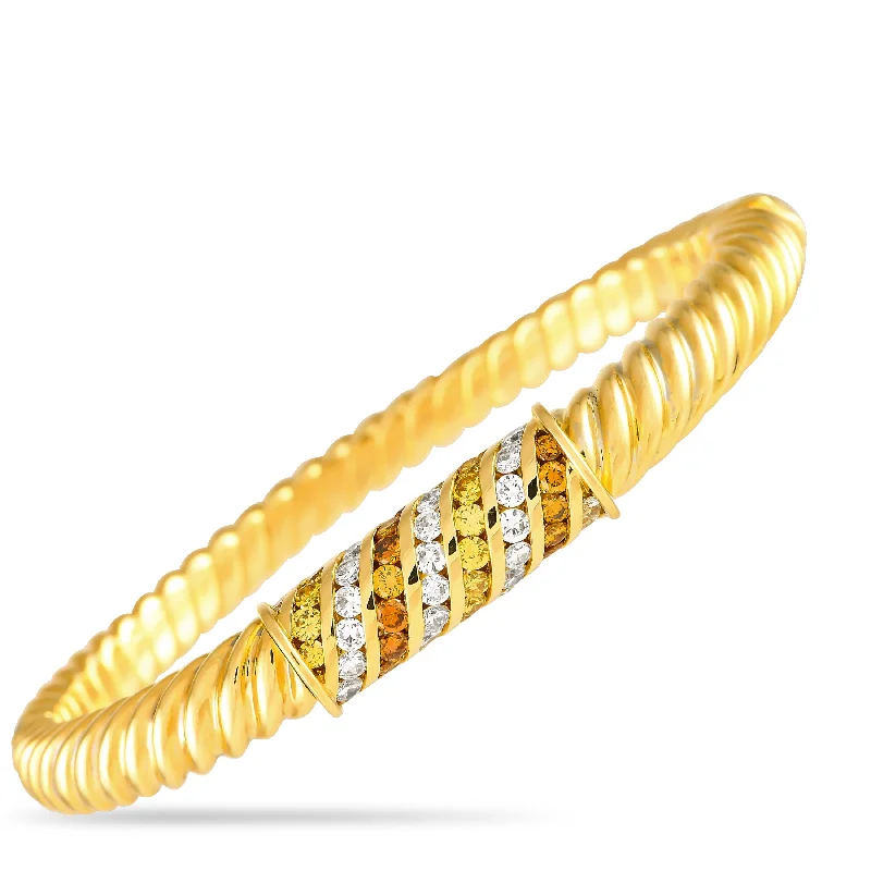 Fashion-Forward Jewelry At Incredible Prices Bvlgari 18K Yellow Gold 3.50ct Colored Diamond Bangle Bracelet BV01-101624 Fashion-Forward Jewelry At Incredible Prices Bvlgari 18K Yellow Gold 3.50ct Colored Diamond Bangle Bracelet BV01-101624