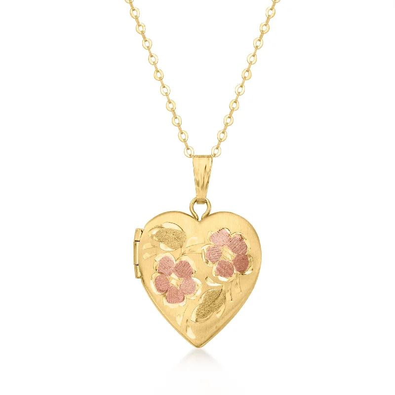 High-Quality Gemstone Jewelry For Special Occasions Canaria 10kt Yellow Gold Floral Heart Locket Necklace High-Quality Gemstone Jewelry For Special Occasions Canaria 10kt Yellow Gold Floral Heart Locket Necklace