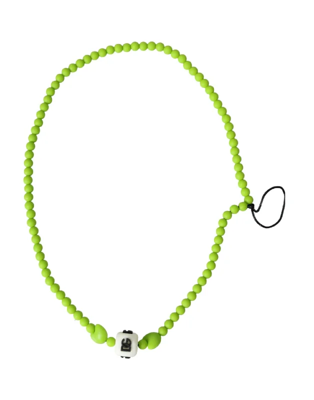 Romantic Heart-Shaped Jewelry For Special Gifts Dolce & Gabbana  Beaded Chain DG Logo Charm Women's Necklace