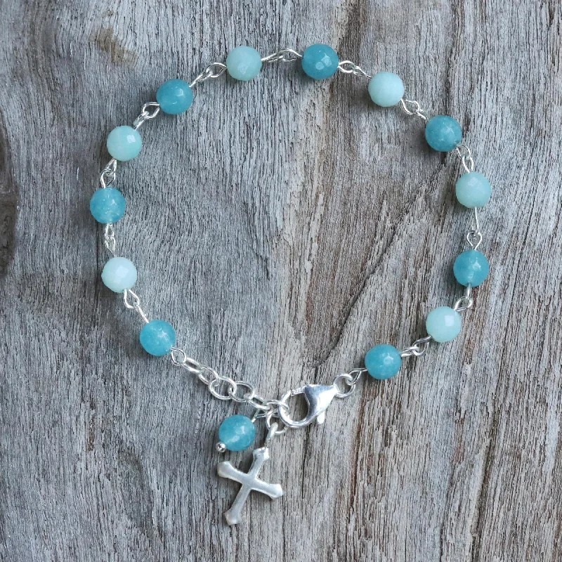 Celebrate With Sparkle – Jewelry Sale Now Live Flying Cross Amazonite and Quartz Cross Bracelet from Thailand Celebrate With Sparkle – Jewelry Sale Now Live Flying Cross Amazonite and Quartz Cross Bracelet from Thailand
