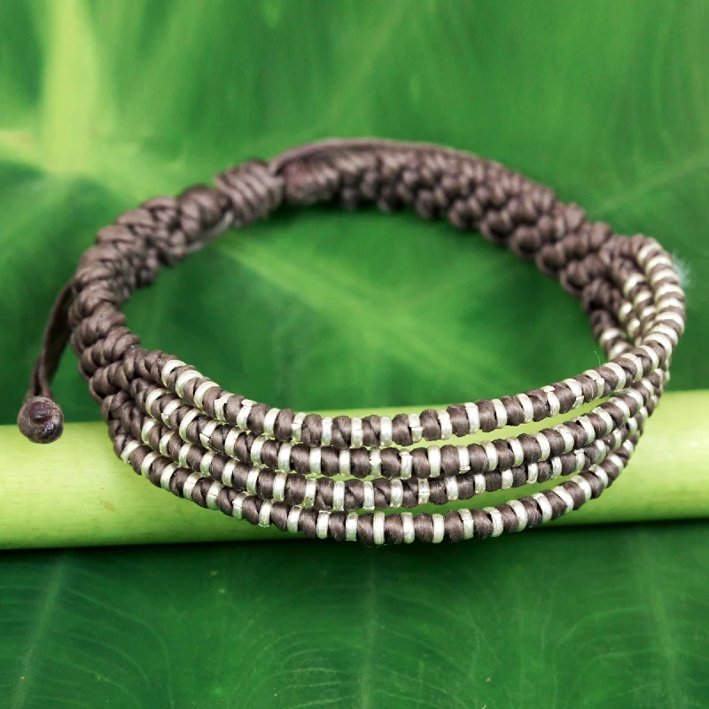 The Biggest Jewelry Sale Of The Year Is Here Grey Chiang Mai Quartet Hand Knotted Grey Cord Bracelet with Silver Accents The Biggest Jewelry Sale Of The Year Is Here Grey Chiang Mai Quartet Hand Knotted Grey Cord Bracelet with Silver Accents