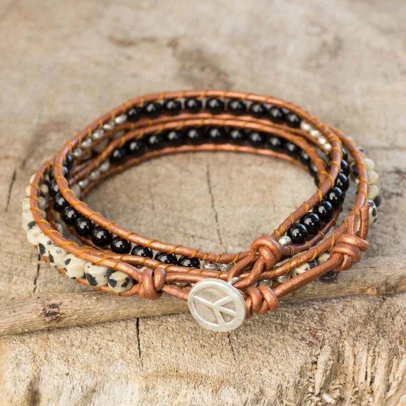 Exclusive Jewelry Markdowns – Limited-Time Offer Hill Tribe Peace Onyx and Jasper Wrap Bracelet with Hill Tribe Silver Exclusive Jewelry Markdowns – Limited-Time Offer Hill Tribe Peace Onyx and Jasper Wrap Bracelet with Hill Tribe Silver