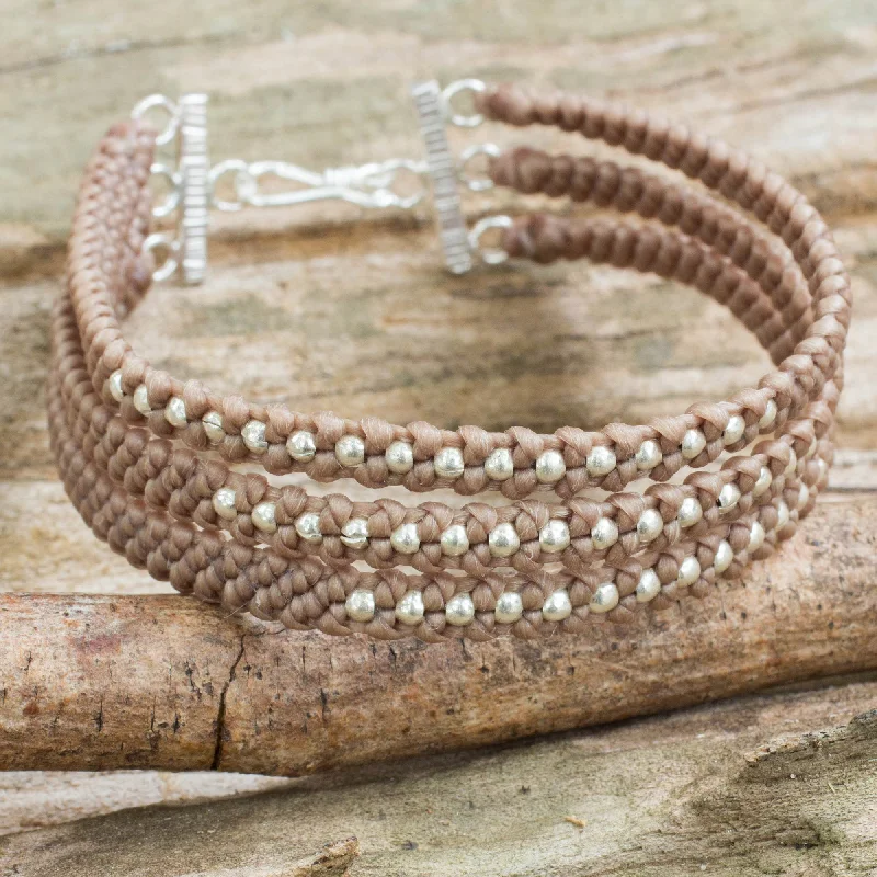 Unique Jewelry For Less – Shop The Sale Now Khaki Moons Artisan Crafted Khaki Wristband Bracelet with Silver Beads Unique Jewelry For Less – Shop The Sale Now Khaki Moons Artisan Crafted Khaki Wristband Bracelet with Silver Beads