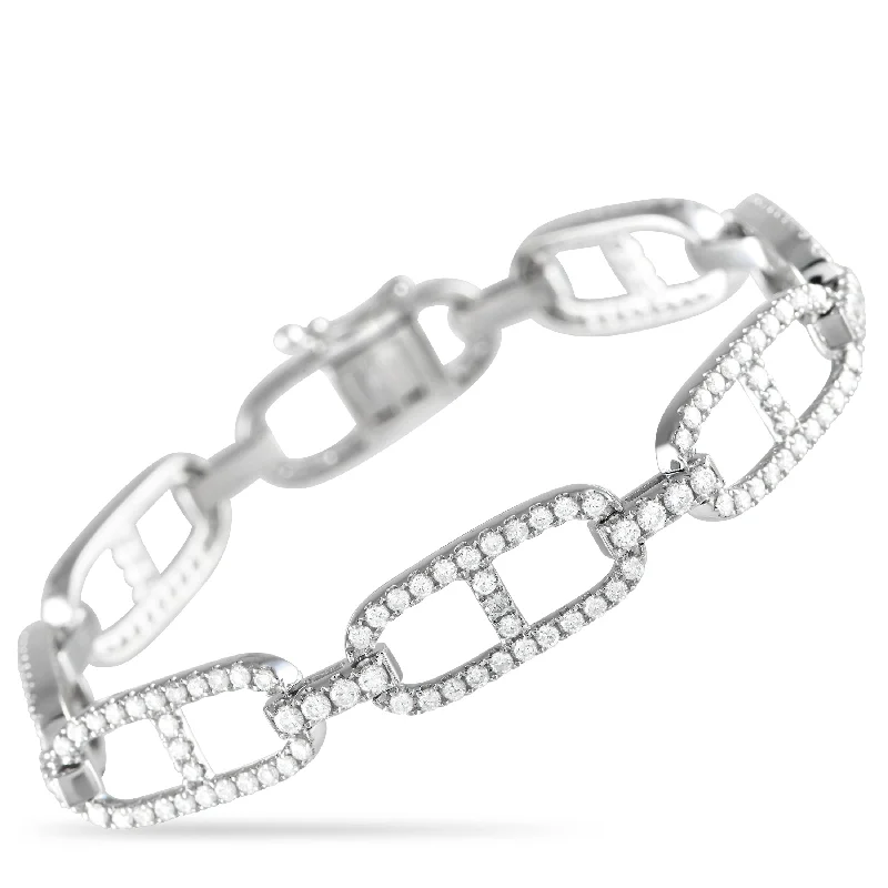 The Perfect Jewelry Piece At The Perfect Discount LB Exclusive 18K White Gold 3.52ct Diamond Link Bracelet ALB-17058 The Perfect Jewelry Piece At The Perfect Discount LB Exclusive 18K White Gold 3.52ct Diamond Link Bracelet ALB-17058