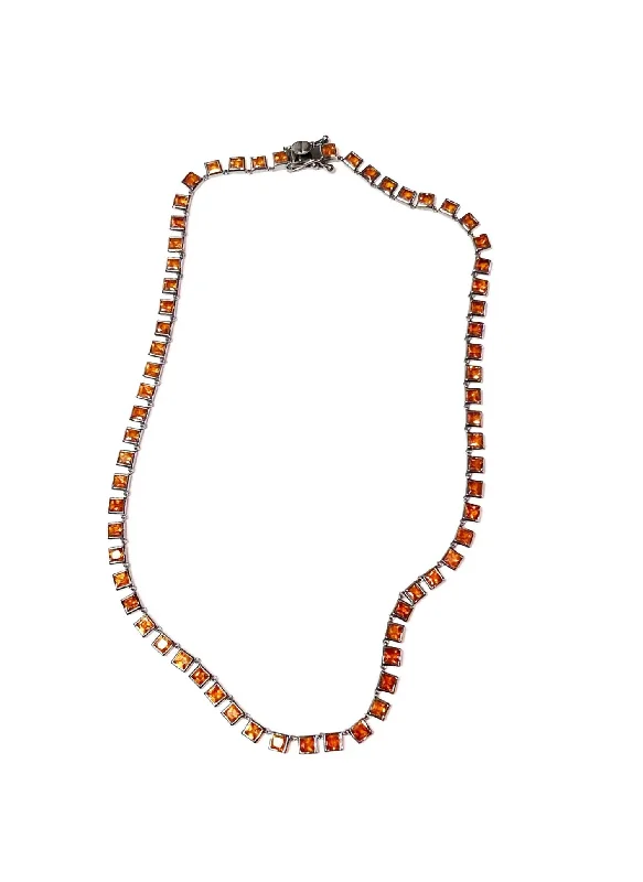 The Perfect Jewelry Piece At The Perfect Discount Mini Tile Rivière Necklace In Orange The Perfect Jewelry Piece At The Perfect Discount Mini Tile Rivière Necklace In Orange