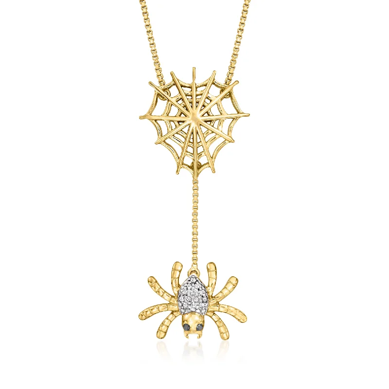 Huge Savings On Timeless Jewelry Collections Ross-Simons 18kt Gold Over Sterling Spider Web Necklace With Diamond Accents Huge Savings On Timeless Jewelry Collections Ross-Simons 18kt Gold Over Sterling Spider Web Necklace With Diamond Accents