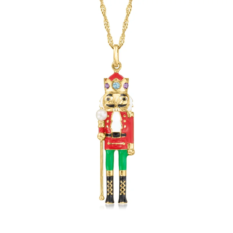 Trending Jewelry Styles Now At Limited-Time Discounts Ross-Simons 3.5-4mm Cultured Pearl and . Multi-Gemstone Nutcracker Pendant Necklace With Multicolored Enamel in 18kt Gold Over Sterling Trending Jewelry Styles Now At Limited-Time Discounts Ross-Simons 3.5-4mm Cultured Pearl and . Multi-Gemstone Nutcracker Pendant Necklace With Multicolored Enamel in 18kt Gold Over Sterling