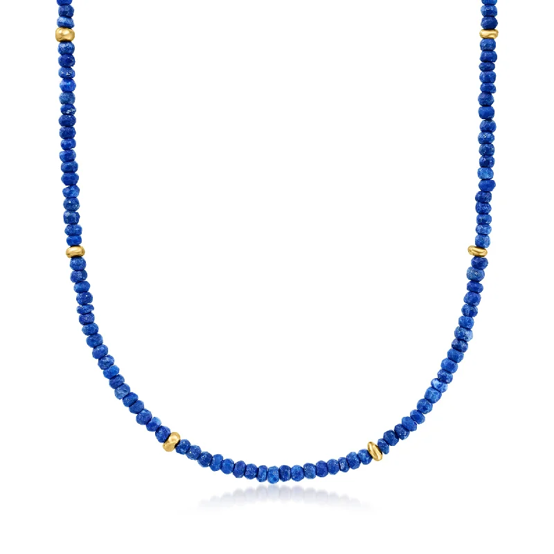 Versatile Layering Jewelry For Effortless Chic Ross-Simons 4mm Lapis Bead Necklace With 18kt Gold Over Sterling Versatile Layering Jewelry For Effortless Chic Ross-Simons 4mm Lapis Bead Necklace With 18kt Gold Over Sterling