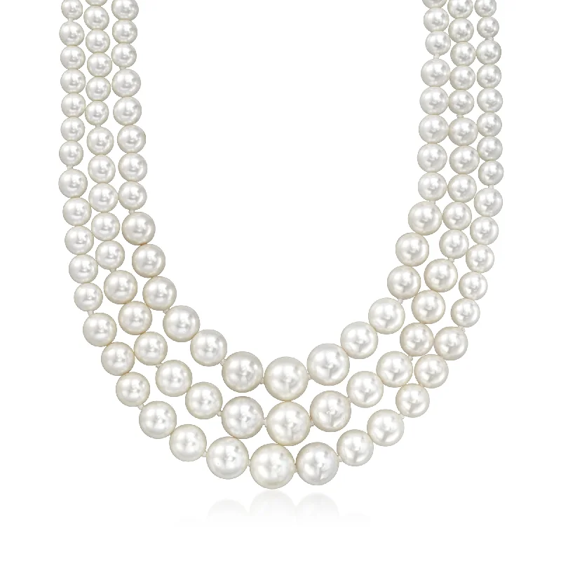 Don't Miss Out On Jaw-Dropping Jewelry Discounts Ross-Simons 6-12mm Shell Pearl Graduated 3-Strand Necklace With Sterling Silver Don't Miss Out On Jaw-Dropping Jewelry Discounts Ross-Simons 6-12mm Shell Pearl Graduated 3-Strand Necklace With Sterling Silver