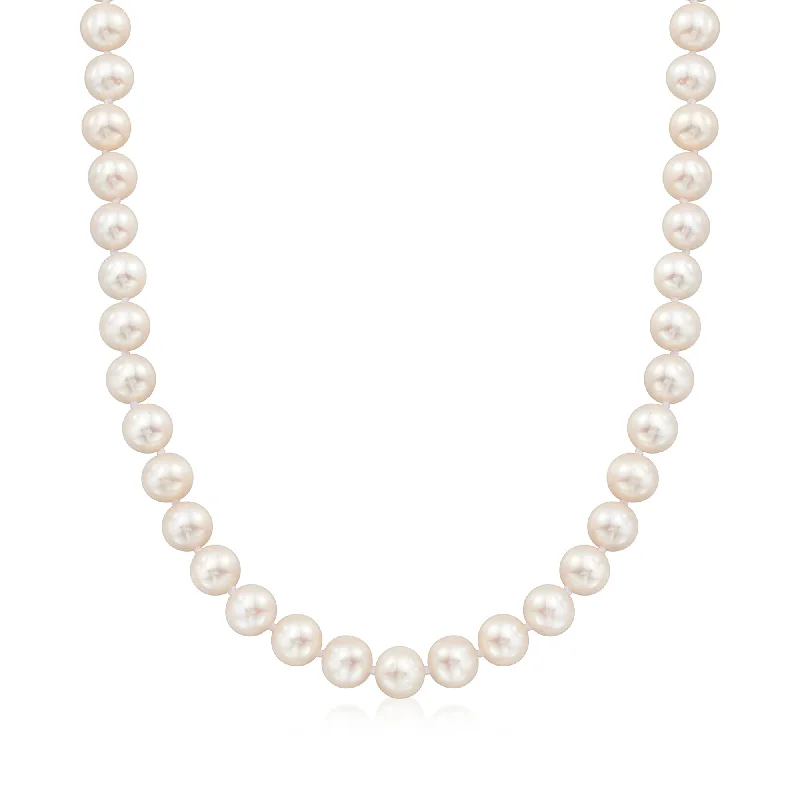 Shop Dazzling Jewelry At The Best Prices Ross-Simons 8-9mm Cultured Pearl Necklace With 14kt Yellow Gold Magnetic Clasp Shop Dazzling Jewelry At The Best Prices Ross-Simons 8-9mm Cultured Pearl Necklace With 14kt Yellow Gold Magnetic Clasp