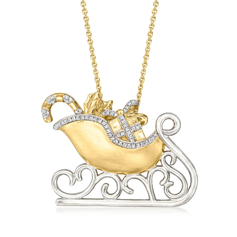 Elegant Jewelry, Exclusive Prices – Shop Now Ross-Simons Diamond Santa Sleigh Pin/Pendant Necklace in 2-Tone Sterling Silver Elegant Jewelry, Exclusive Prices – Shop Now Ross-Simons Diamond Santa Sleigh Pin/Pendant Necklace in 2-Tone Sterling Silver