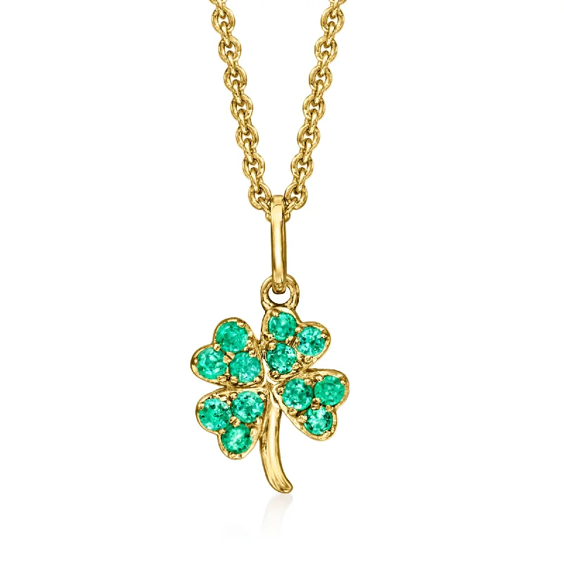 Shop Signature Jewelry Styles At Exclusive Prices Ross-Simons Emerald 4-Leaf Clover Pendant Necklace in 18kt Gold Over Sterling Shop Signature Jewelry Styles At Exclusive Prices Ross-Simons Emerald 4-Leaf Clover Pendant Necklace in 18kt Gold Over Sterling