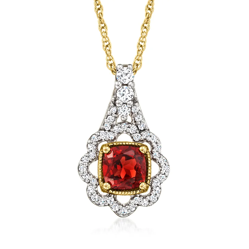 Unmissable Discounts On Timeless Jewelry Pieces Ross-Simons Garnet and .White Topaz Pendant Necklace in 18kt Gold Over Sterling Unmissable Discounts On Timeless Jewelry Pieces Ross-Simons Garnet and .White Topaz Pendant Necklace in 18kt Gold Over Sterling
