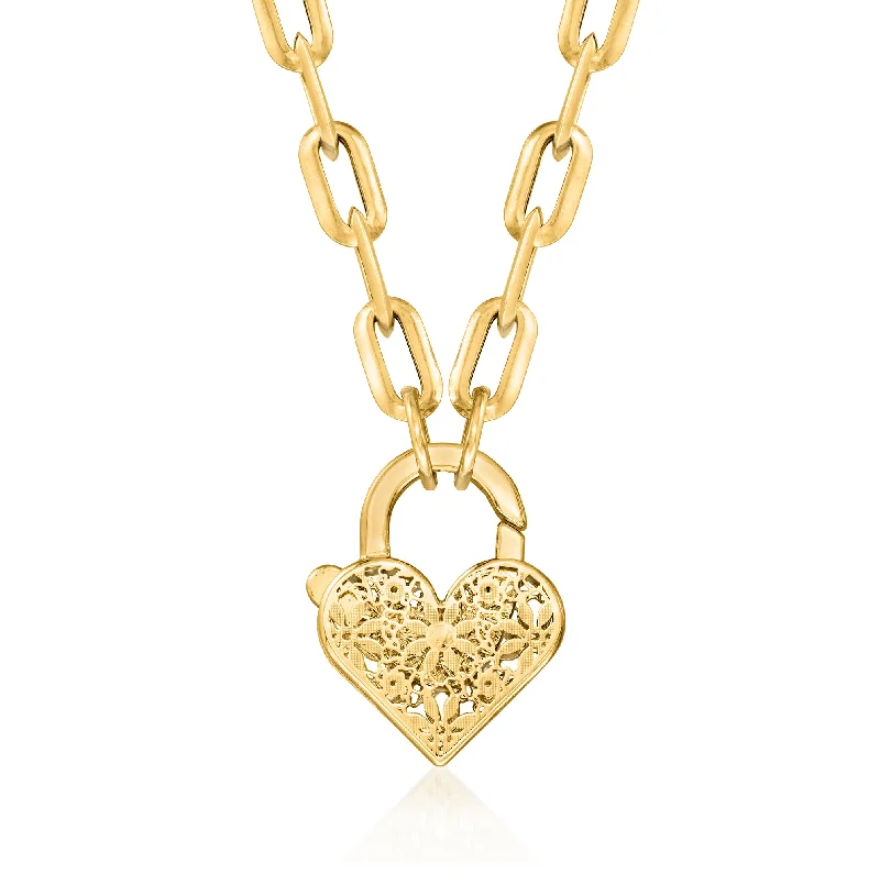 Must-Have Jewelry At Unbelievable Discounts Ross-Simons Italian 14kt Yellow Gold Floral Embroidery Heart Locket Necklace Must-Have Jewelry At Unbelievable Discounts Ross-Simons Italian 14kt Yellow Gold Floral Embroidery Heart Locket Necklace