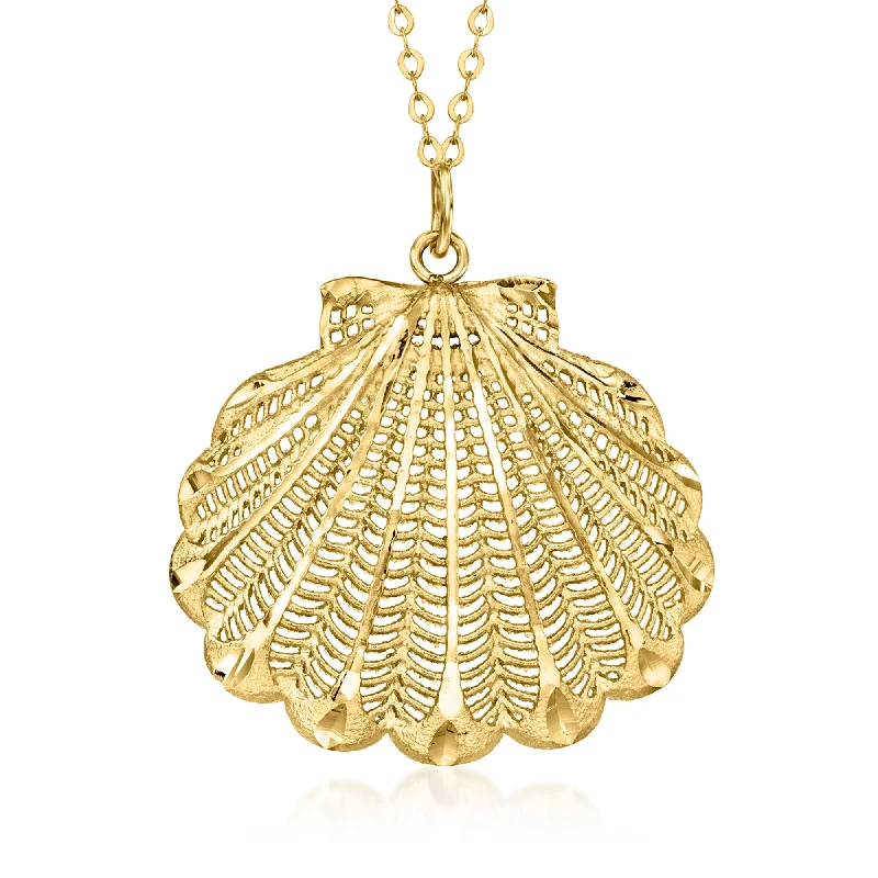 Premium Diamond Jewelry At Once-In-A-Lifetime Discounts Ross-Simons Italian 14kt Yellow Gold Scallop Seashell Necklace Premium Diamond Jewelry At Once-In-A-Lifetime Discounts Ross-Simons Italian 14kt Yellow Gold Scallop Seashell Necklace