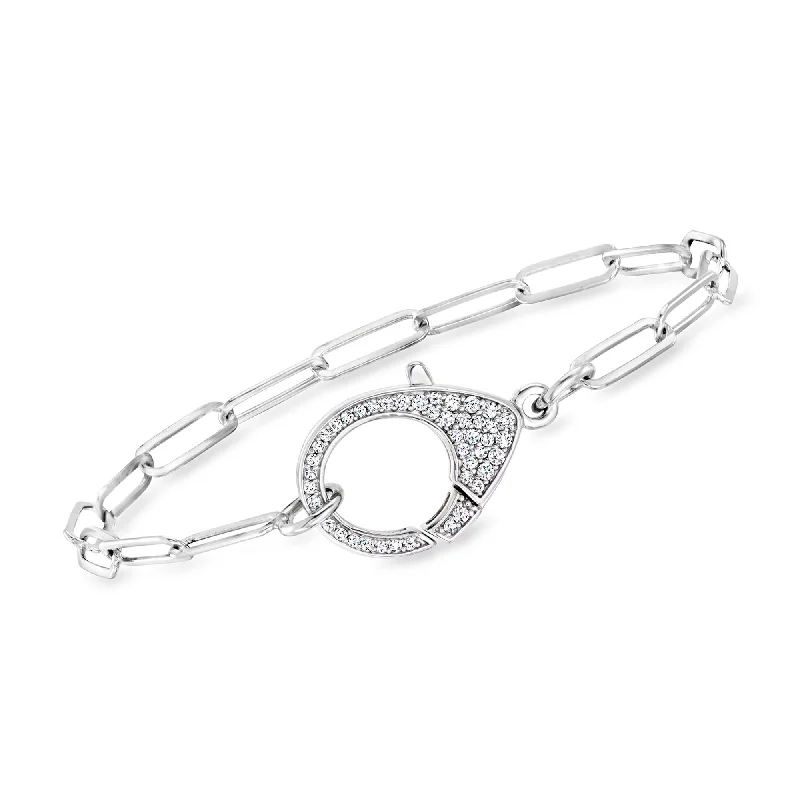 Unmissable Jewelry Sale – Shop Before It's Too Late Ross-Simons Italian CZ Oversized Lobster Clasp and Paper Clip Link Bracelet in Sterling Silver Unmissable Jewelry Sale – Shop Before It's Too Late Ross-Simons Italian CZ Oversized Lobster Clasp and Paper Clip Link Bracelet in Sterling Silver