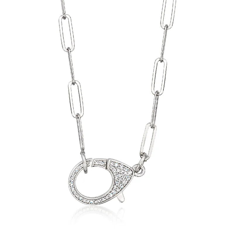Affordable Elegance – Special Jewelry Sale Now Live Ross-Simons Italian CZ Oversized Lobster Clasp and Paper Clip Link Necklace in Sterling Silver Affordable Elegance – Special Jewelry Sale Now Live Ross-Simons Italian CZ Oversized Lobster Clasp and Paper Clip Link Necklace in Sterling Silver