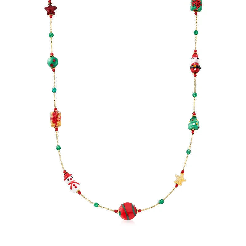 Timeless Elegance Now At Special Discounts Ross-Simons Italian Multicolored Murano Glass Bead Christmas Necklace Timeless Elegance Now At Special Discounts Ross-Simons Italian Multicolored Murano Glass Bead Christmas Necklace