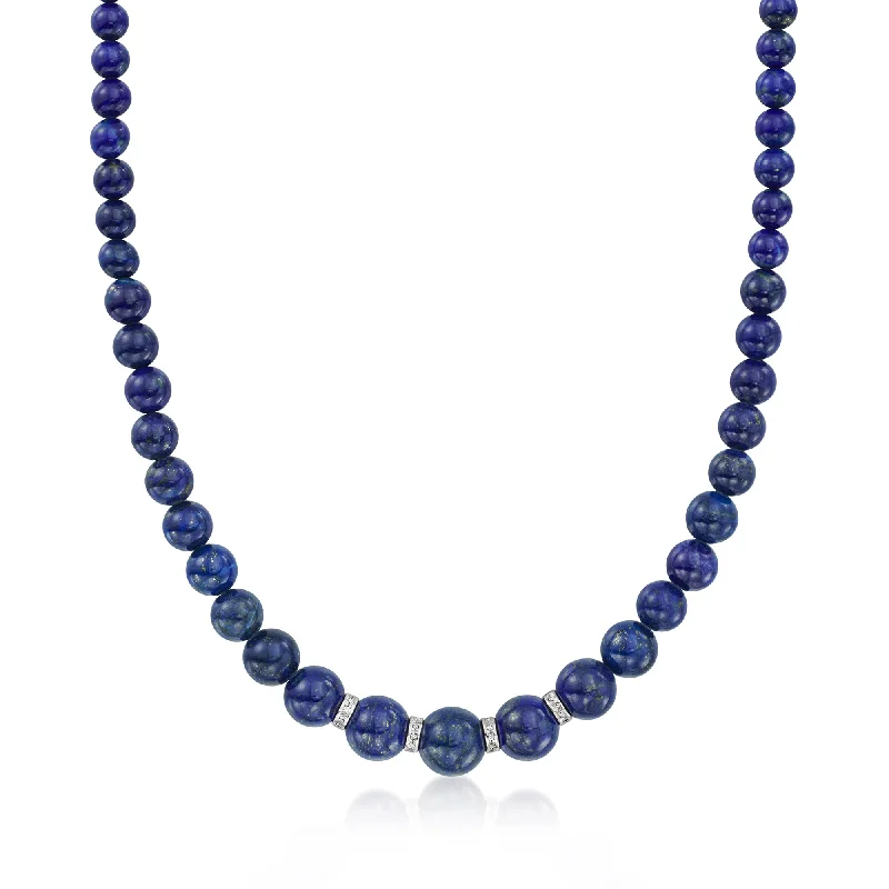 Affordable Elegance – Special Jewelry Sale Now Live Ross-Simons Lapis Bead Necklace With . Diamonds in Sterling Silver Affordable Elegance – Special Jewelry Sale Now Live Ross-Simons Lapis Bead Necklace With . Diamonds in Sterling Silver