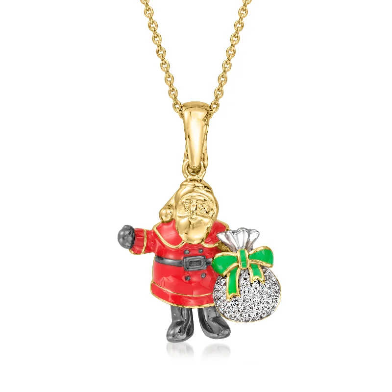 Shop Dazzling Jewelry With Special Promotional Discounts Ross-Simons Multicolored Enamel Santa Pendant Necklace With . Diamonds in 18kt Gold Over Sterling Shop Dazzling Jewelry With Special Promotional Discounts Ross-Simons Multicolored Enamel Santa Pendant Necklace With . Diamonds in 18kt Gold Over Sterling