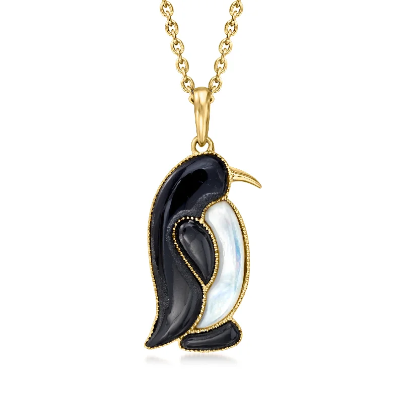Holiday Jewelry Sale – Perfect Gifts At Great Prices Ross-Simons Onyx and Mother-Of-Pearl Penguin Pendant Necklace in 18kt Gold Over Sterling Holiday Jewelry Sale – Perfect Gifts At Great Prices Ross-Simons Onyx and Mother-Of-Pearl Penguin Pendant Necklace in 18kt Gold Over Sterling