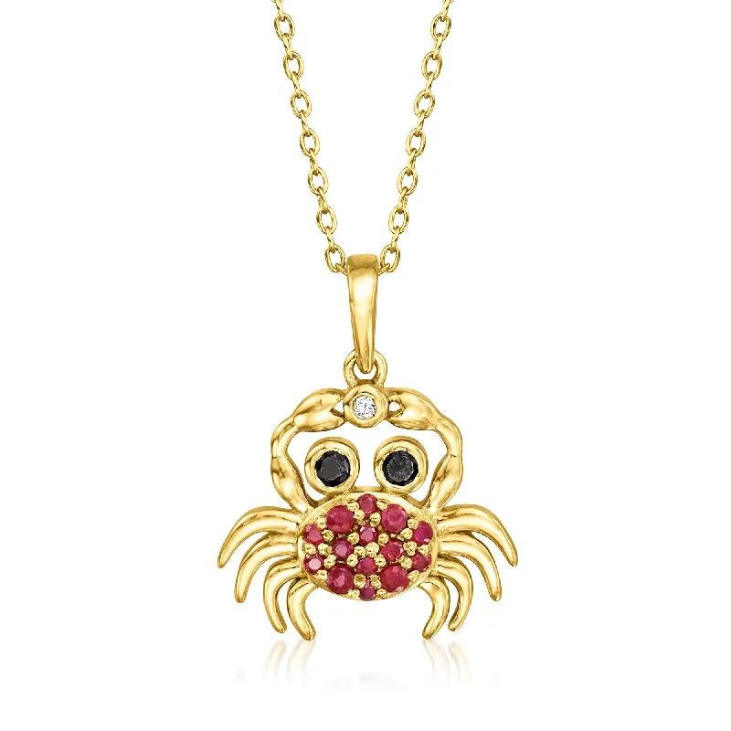 Bestselling Jewelry Now On Sale – Elevate Your Look Ross-Simons Ruby and . Black Spinel Crab Pendant Necklace With Diamond Accent in 18kt Gold Over Sterling Bestselling Jewelry Now On Sale – Elevate Your Look Ross-Simons Ruby and . Black Spinel Crab Pendant Necklace With Diamond Accent in 18kt Gold Over Sterling