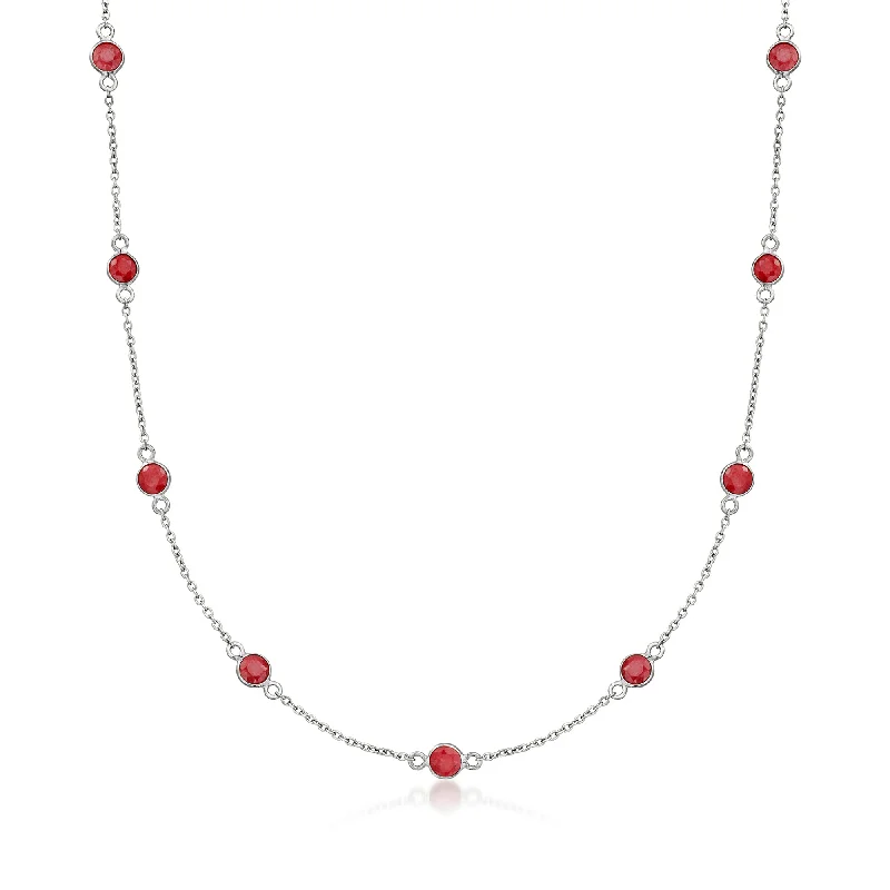 Flash Sale On Stunning Jewelry – Don't Miss Out Ross-Simons Ruby Station Necklace in Sterling Silver Flash Sale On Stunning Jewelry – Don't Miss Out Ross-Simons Ruby Station Necklace in Sterling Silver