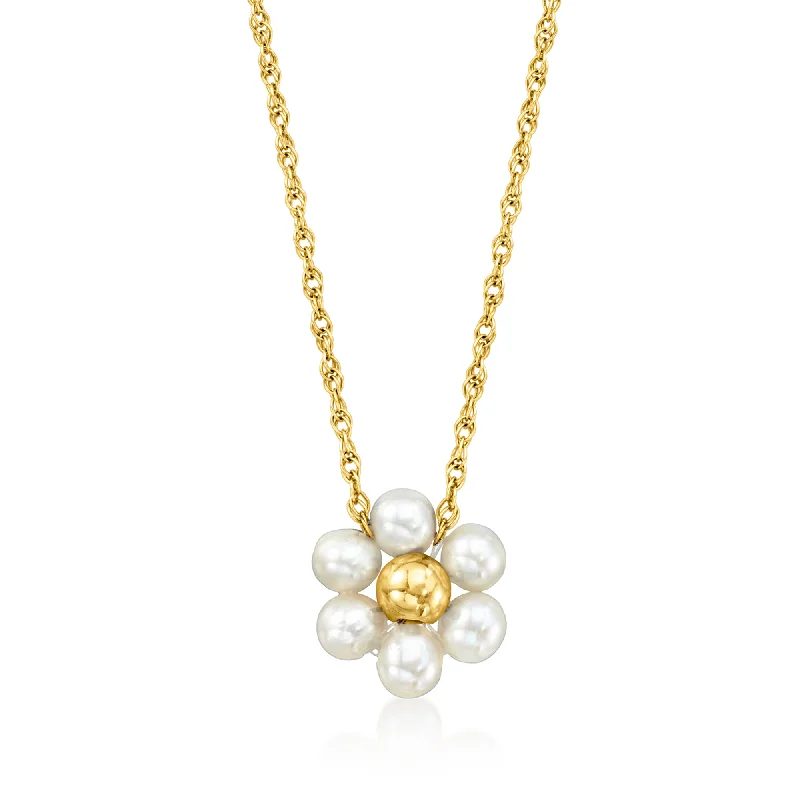 Seasonal Jewelry Sale – Upgrade Your Style Today RS Pure by Ross-Simons 3-3.5mm Cultured Pearl Flower Necklace in 14kt Yellow Gold Seasonal Jewelry Sale – Upgrade Your Style Today RS Pure by Ross-Simons 3-3.5mm Cultured Pearl Flower Necklace in 14kt Yellow Gold