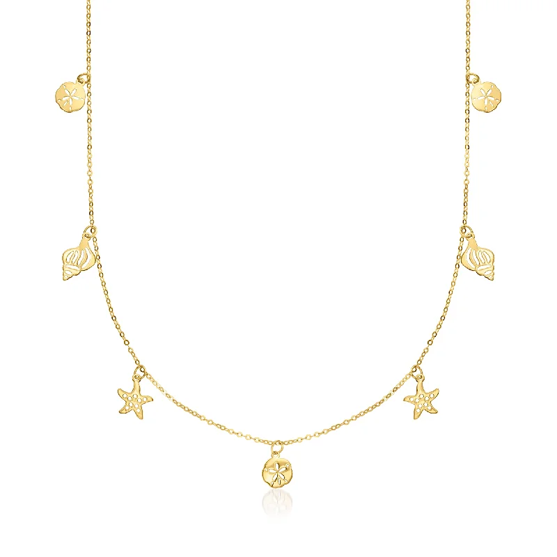 Grab Your Favorite Jewelry At The Lowest Prices RS Pure by Ross-Simons Italian 14kt Yellow Gold Sea Life Station Necklace Grab Your Favorite Jewelry At The Lowest Prices RS Pure by Ross-Simons Italian 14kt Yellow Gold Sea Life Station Necklace