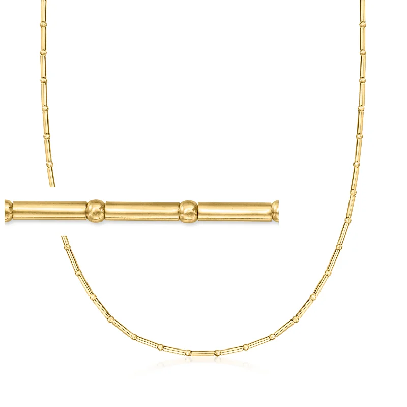 Upgrade Your Jewelry Collection For Less RS Pure by Ross-Simons Italian 18kt Gold Vermeil Ball and Bar Station Necklace Upgrade Your Jewelry Collection For Less RS Pure by Ross-Simons Italian 18kt Gold Vermeil Ball and Bar Station Necklace