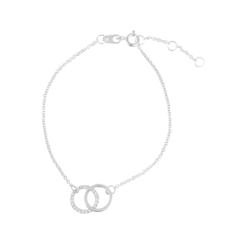 Breathtaking Jewelry, Breathtaking Prices Silver Plated Adjustable Pave CZ Rings Bracelet Breathtaking Jewelry, Breathtaking Prices Silver Plated Adjustable Pave CZ Rings Bracelet
