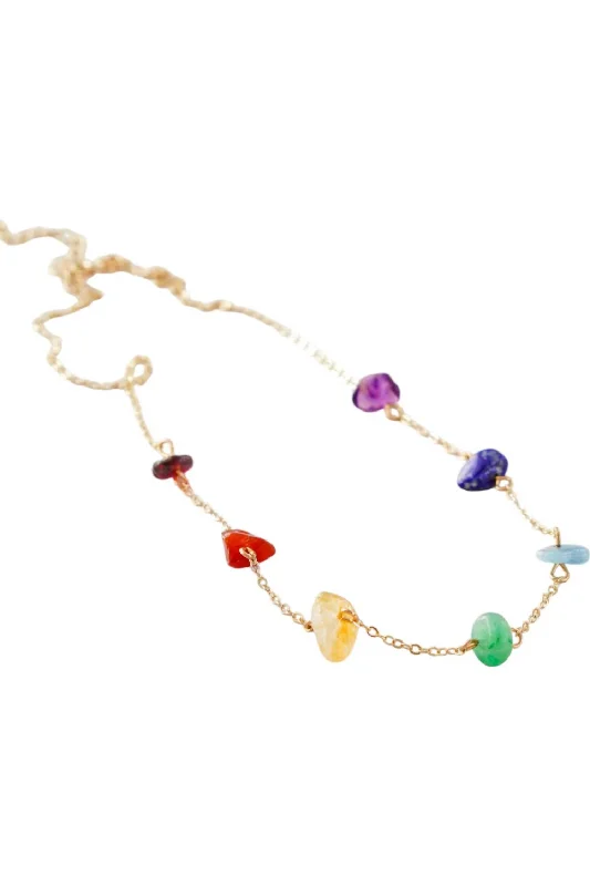 Discover Unique Jewelry With Special Limited-Time Offers Women's 7 Chakra Raw Stone Crystal Necklace In Gold Discover Unique Jewelry With Special Limited-Time Offers Women's 7 Chakra Raw Stone Crystal Necklace In Gold